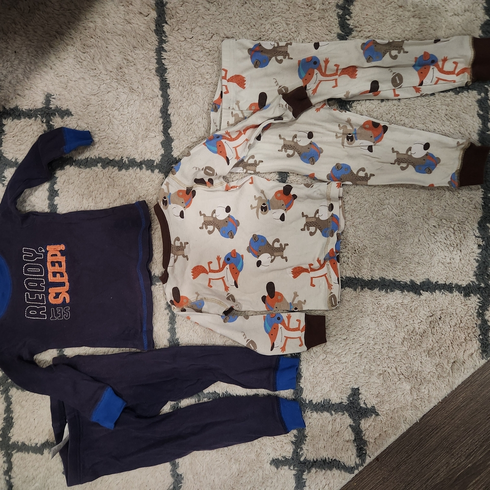 Carter's Blue and Cream Pajama Set with Playful Print